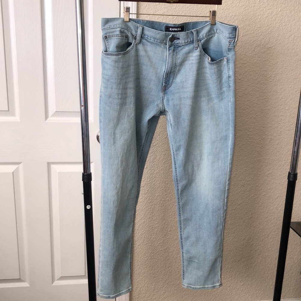 Express Men Light  Washed Stretch Slim Jeans